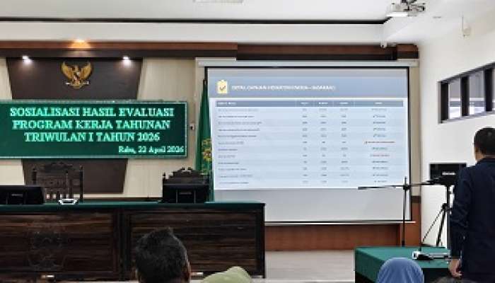 Sosialisasi Hasil Evaluasi Program Kerja Tahunan Triwulan I Tahun 2026
