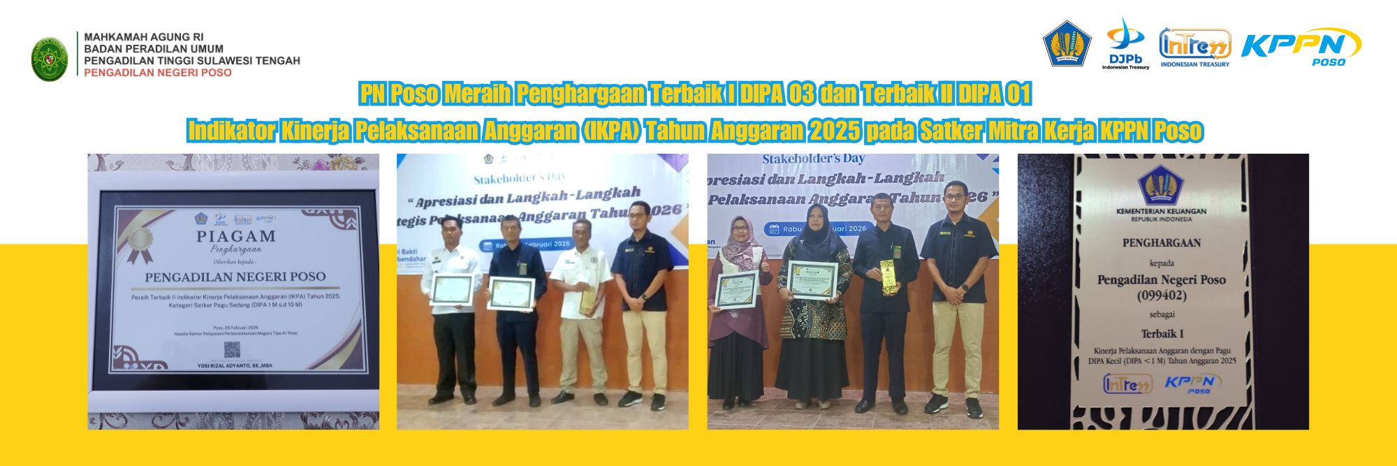 Penghargaan IKPA 2025 Linkup KPPN Poso 37.5 x 12.5 cm 2